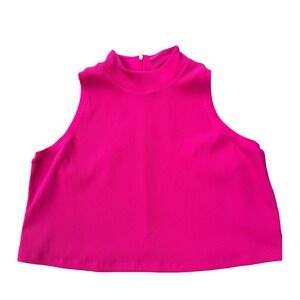 Athleta x Alicia Keys Ribbed Mock Neck Sleeveless Top Hot Pink 3X Plus Size NWOT